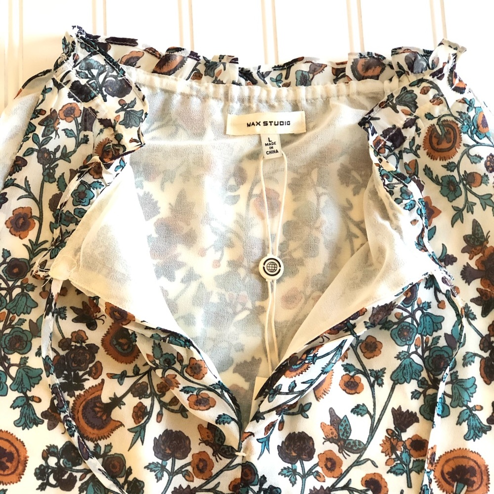 Max Studio Sleeveless Peasant Tank Top Size Large - Picture 6 of 9